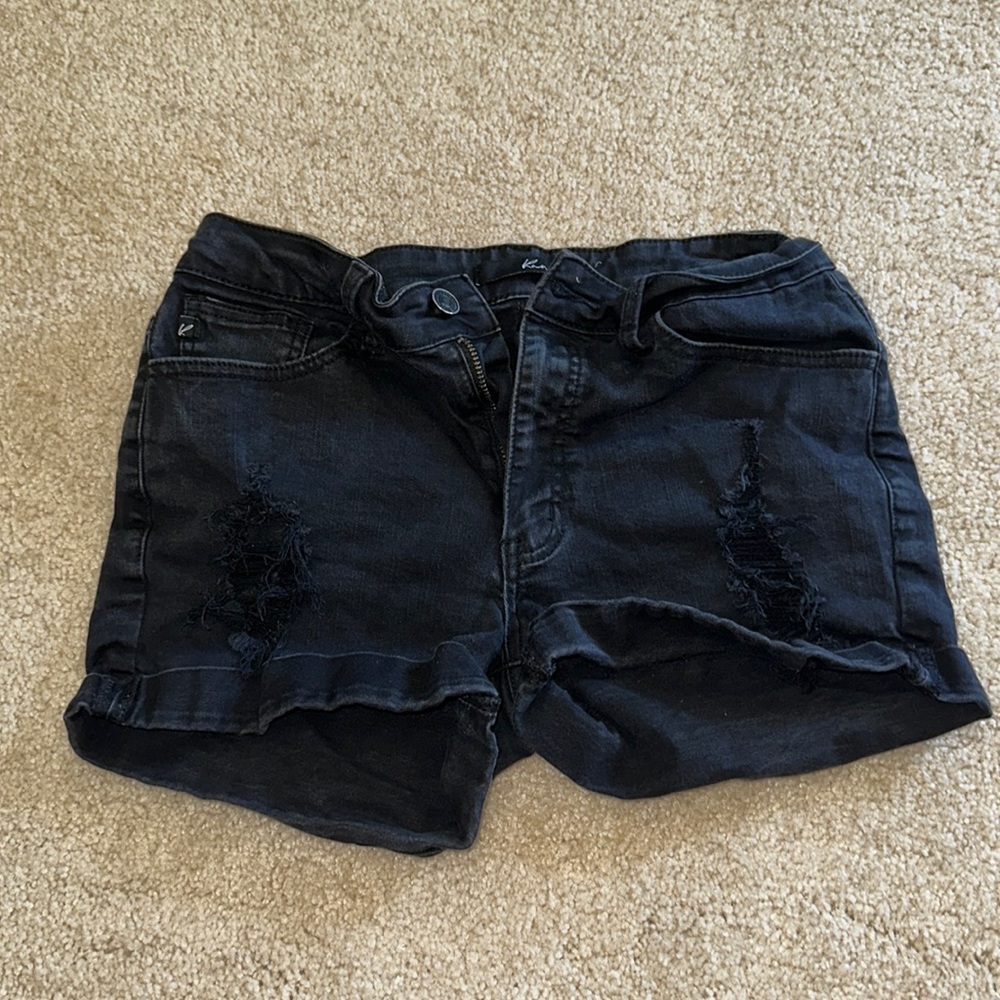 Black jean shorts